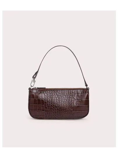 Rachel Croco Embossed Leather Shoulder Bag Brown - BY FAR - BALAAN 2