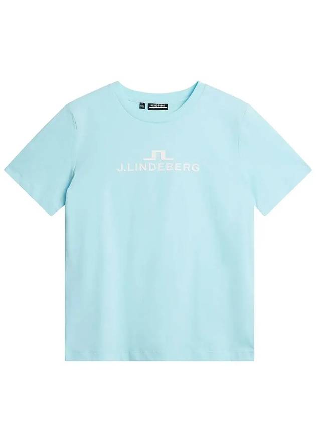 Alpha Logo Print Short Sleeve T-Shirt Light Blue - J.LINDEBERG - BALAAN 2