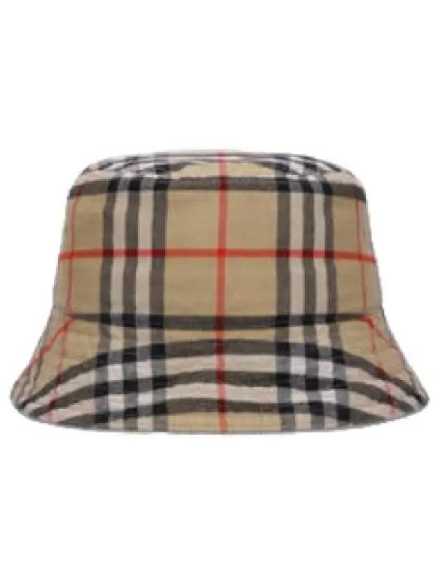 Checked Cotton Bucket Hat Archive Beige - BURBERRY - BALAAN 1