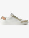 Leather Suede Check Cotton Low Top Sneakers White - BURBERRY - BALAAN 3