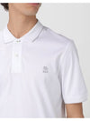 Embroidered Logo Cotton Short Sleeve Polo Shirt White - BRUNELLO CUCINELLI - BALAAN 3