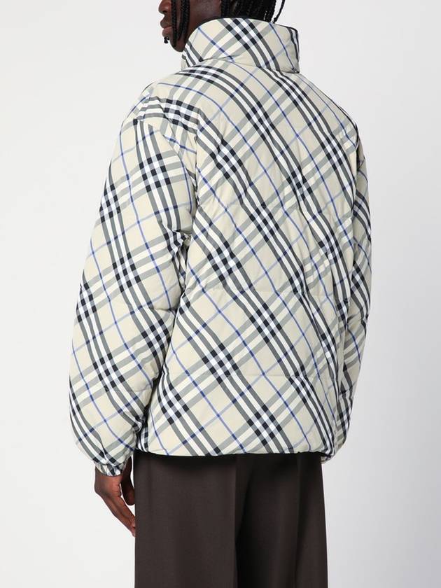 Check Reversible Down Zip-Up Jacket Lichen - BURBERRY - BALAAN 6