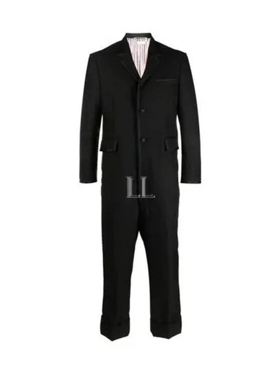 Men's 3 Fly Wool Mohair Tipping Sports Coat Jumpsuit Black - THOM BROWNE - BALAAN 2