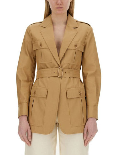 Pacos Belted Long Sleeved Jacket Beige - MAX MARA - BALAAN 2