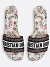 Dway Libellule Camouflage Motif Embroidery Cotton Slippers White - DIOR - BALAAN 1