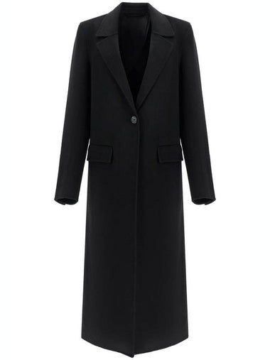 classic doublÃ long black wool coat - TOTEME - BALAAN 1