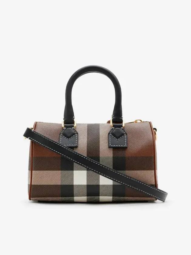 Checke Zipper Small Tote Bag Dark Brown - BURBERRY - BALAAN 4