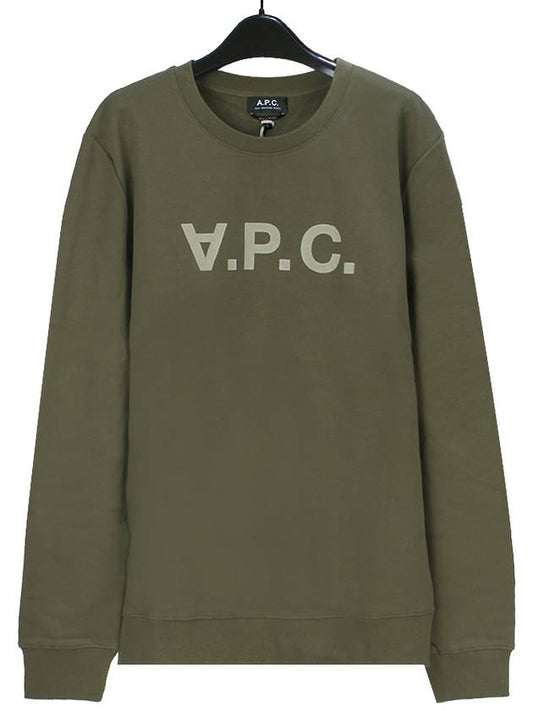 Men's VPC Color Logo Crew Neck Sweatshirt Khaki - A.P.C. - BALAAN 2