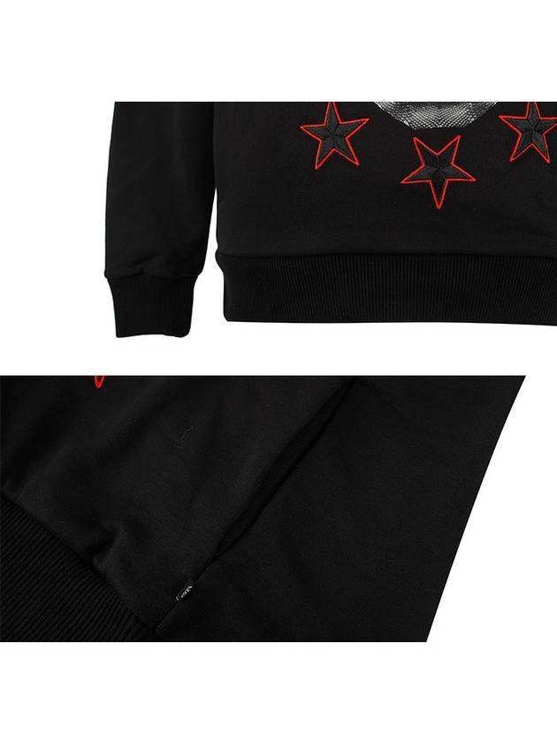 Skull Star Print Cotton Sweatshirt Black - PHILIPP PLEIN - BALAAN 6