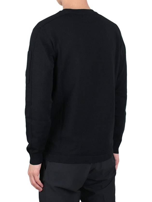 Lens Wappen Merino Wool Knit Top Black - CP COMPANY - BALAAN 5