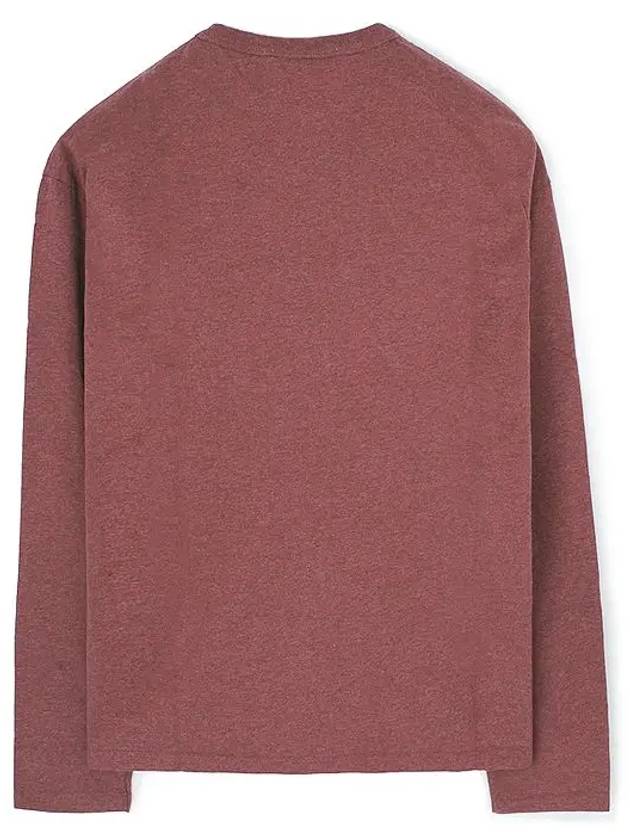 Men's Fox Patch Cotton Long Sleeve T-Shirt Dusty Wine - MAISON KITSUNE - BALAAN 3