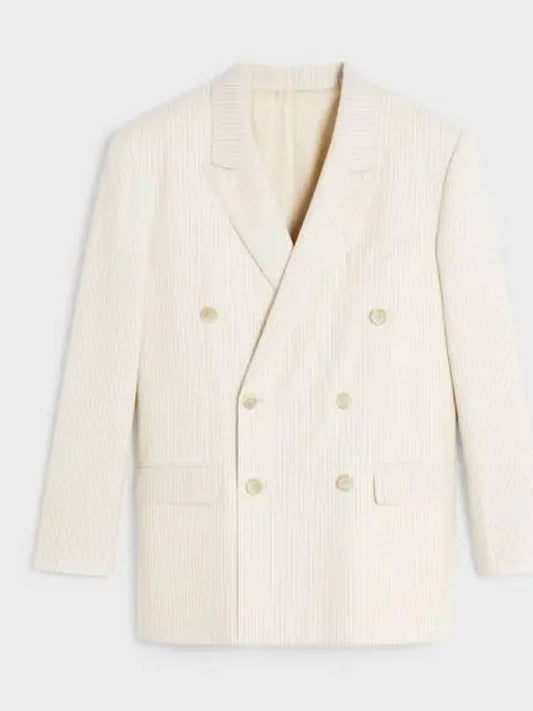 Jude Lightweight Stripe Wool Jacket Ivory - CELINE - BALAAN 2