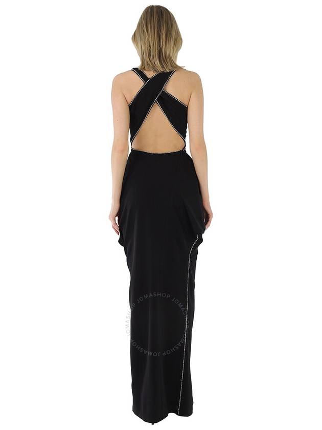 Burberry Ladies Black Cut-out Stretch Jersey Sleeveless Crystal Detail Gown, Brand Size 8 (US Size 6) - BURBERRY - BALAAN 3