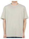 Men's Back Logo Label Cotton Short Sleeve T-Shirt Beige - TEN C - BALAAN 2