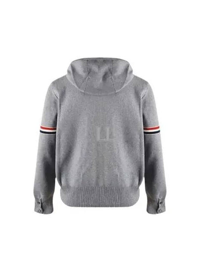 Cotton Milano Armband Zip Up Hoodie Light Grey - THOM BROWNE - BALAAN 2