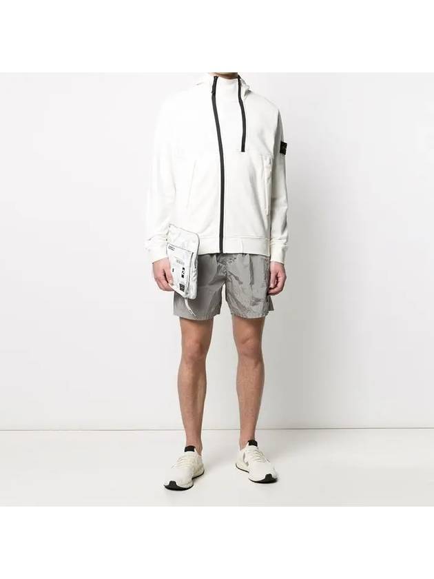 Men's Logo Wappen Double Zipper Hooded Zip Up White - STONE ISLAND - BALAAN 6