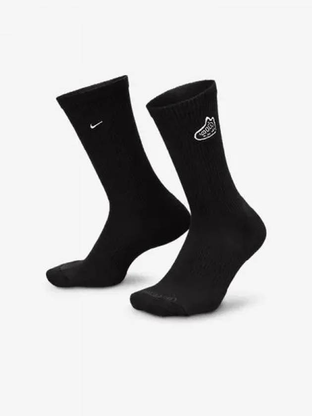 Everyday Plus Uptempo Patch Crew Socks Black White HJ0916 010 - NIKE - BALAAN 2