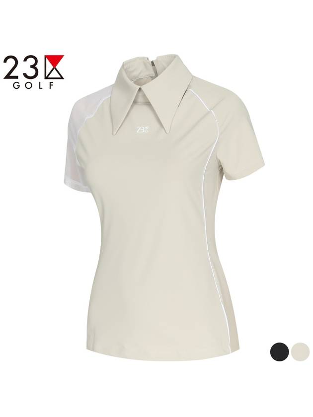 Golf collar sleeve mesh point t-shirt EM2LTS032 - 23KU - BALAAN 1