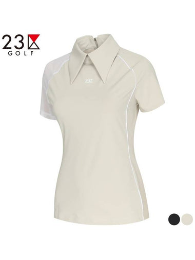 Golf collar sleeve mesh point t-shirt EM2LTS032 - 23KU - BALAAN 1