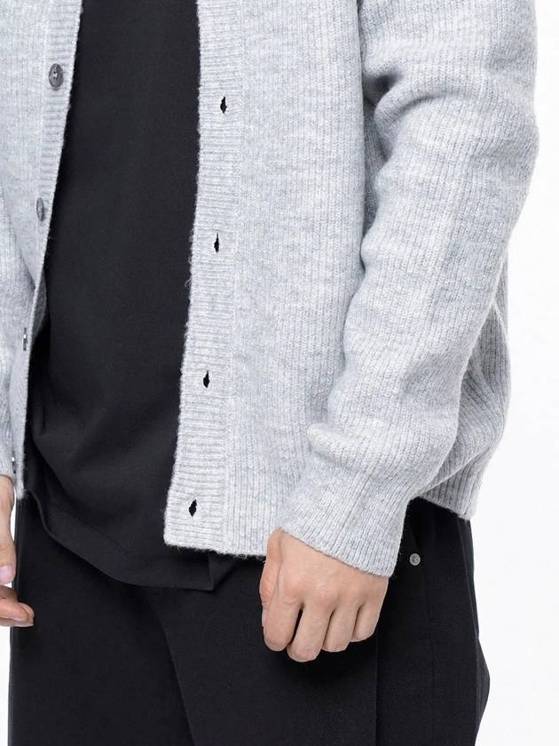 Men s M243OT01ML Dense Hachi Wool Blended Y neck Knit Cardigan Melange Gray - CHANCE'S NOI - BALAAN 4