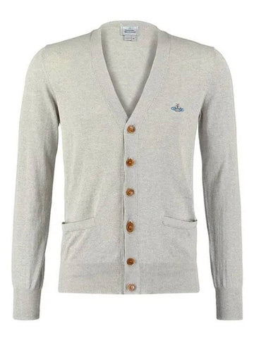 ORB embroidery logo V neck cardigan S25HA0315 856M - VIVIENNE WESTWOOD - BALAAN 1