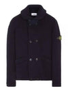 Double Button Knit Stretch Wool Cardigan Black - STONE ISLAND - BALAAN 2