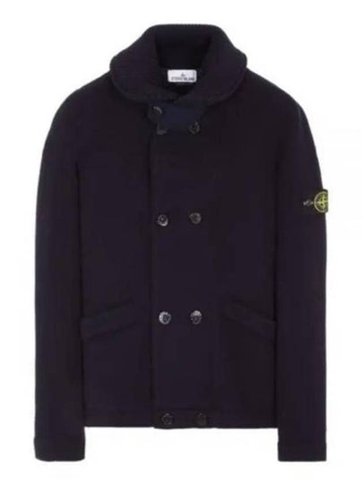 Double Button Knit Stretch Wool Cardigan Black - STONE ISLAND - BALAAN 2