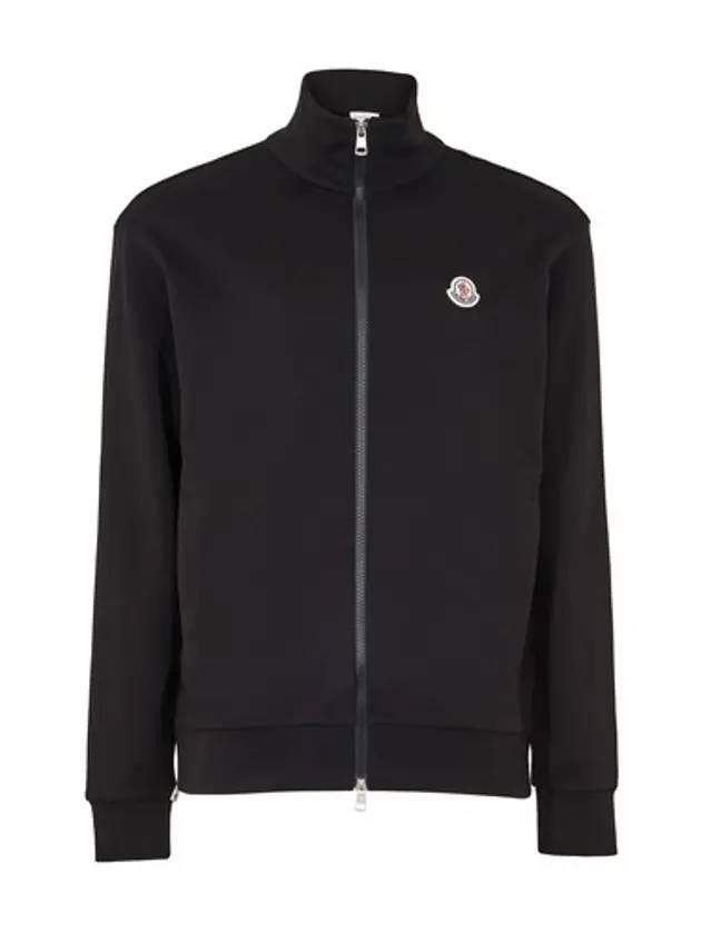 Men's Logo Patch Zip-Up Jacket Black - MONCLER - BALAAN 1