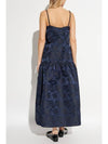 Botanical Jacquard Strap Midi Dress Blue - GANNI - BALAAN 5