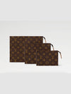 Trio Toilet Monogram Coated Canvas Pouch Bag Brown - LOUIS VUITTON - BALAAN 3