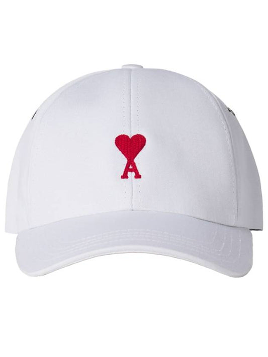 heart logo embroidery ball cap white - AMI - BALAAN.