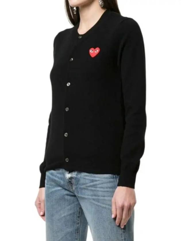 Red Heart Wappen Knit Cardigan Black - COMME DES GARCONS PLAY - BALAAN 3