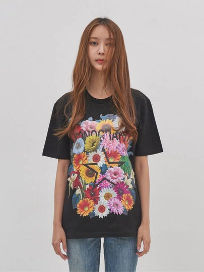 Surrealism Movemet Flower Star Short Sleeve T-Shirt Black - ICONOGRAPHY - BALAAN 2