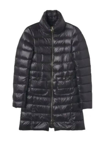 Quilted nylon long down jacket black padding - HERNO - BALAAN 1