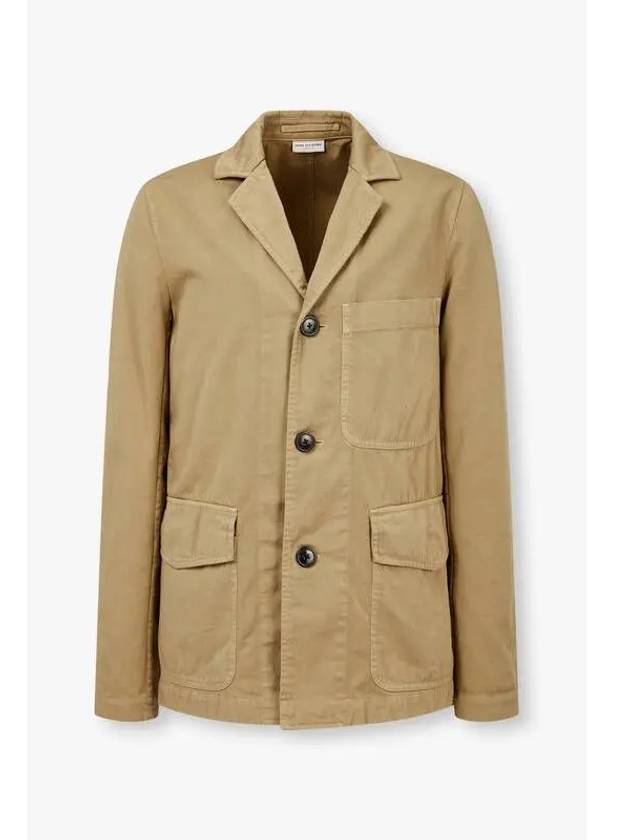 Men s no cheat single cotton jacket beige - DRIES VAN NOTEN - BALAAN 1