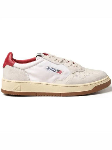 Men's Medalist Nylon Bicol Red Tab Low Top Sneakers White - AUTRY - BALAAN 1