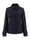 Women's Diamond Quilted Thermoregulated Check Jacket Midnight - BURBERRY - BALAAN 3