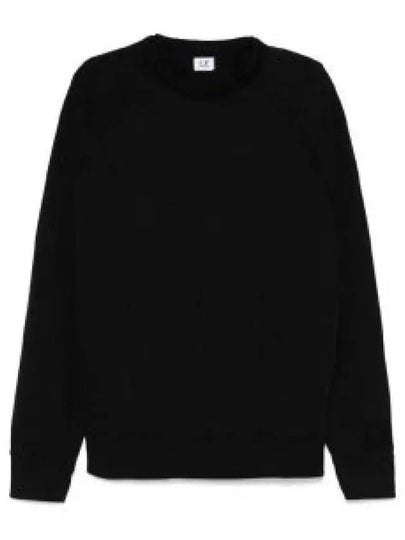 Light Fleece Logo Crew Neck Sweatshirt Black - CP COMPANY - BALAAN 2