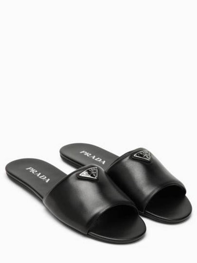 Women s Black Leather Slides 1XX7090052DL8 BPG - PRADA - BALAAN 2