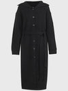 Women's Elegant Wool Long Knit Cardigan Black - MICANE - BALAAN 1