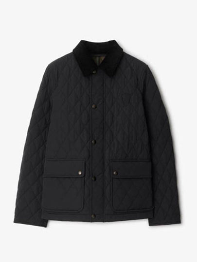 Corduroy Collar Quilted Jacket Black - BURBERRY - BALAAN 2