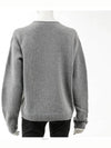 Logo Cashmere Crew Neck Knit Top Dark Grey Melange - MONCLER - BALAAN 4