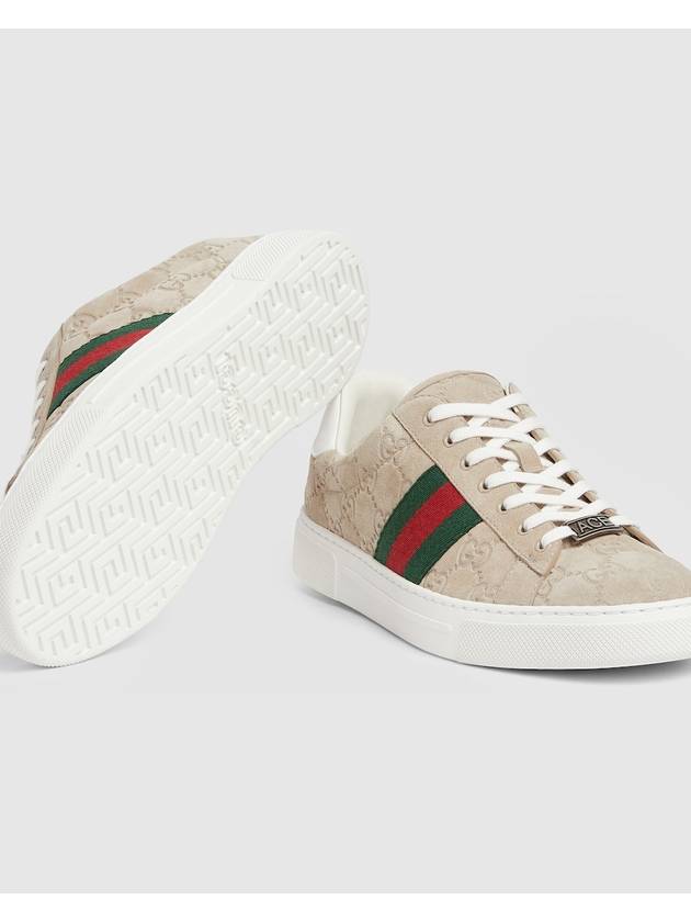 Ace Web Low Top Sneakers Oatmeal - GUCCI - BALAAN 6