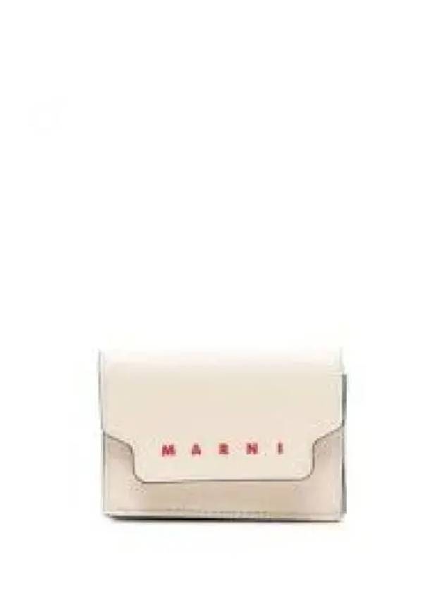 Big Logo Tri-Fold Half Wallet White - MARNI - BALAAN 1