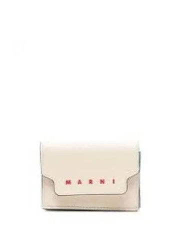 Big Logo Tri-Fold Half Wallet White - MARNI - BALAAN 1