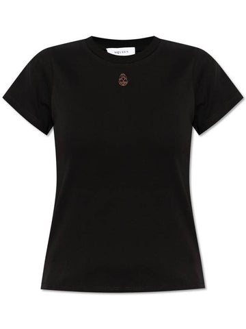 Alexander McQueen T-shirt With Print, Women's, Black - ALEXANDER MCQUEEN - BALAAN 1