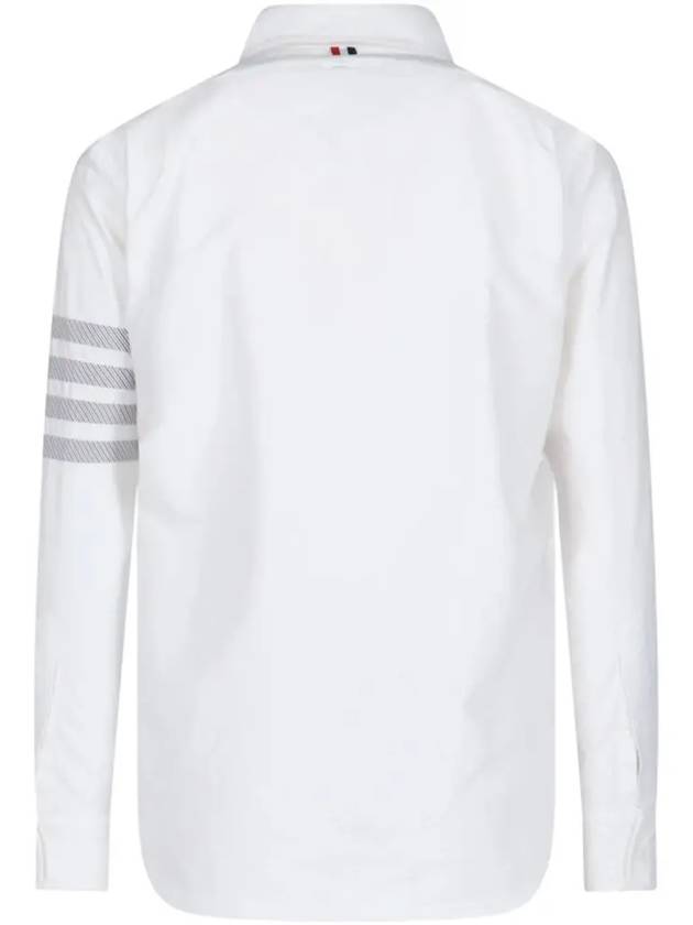 4 Bar Stripe Long Sleeve Shirt White - THOM BROWNE - BALAAN 4