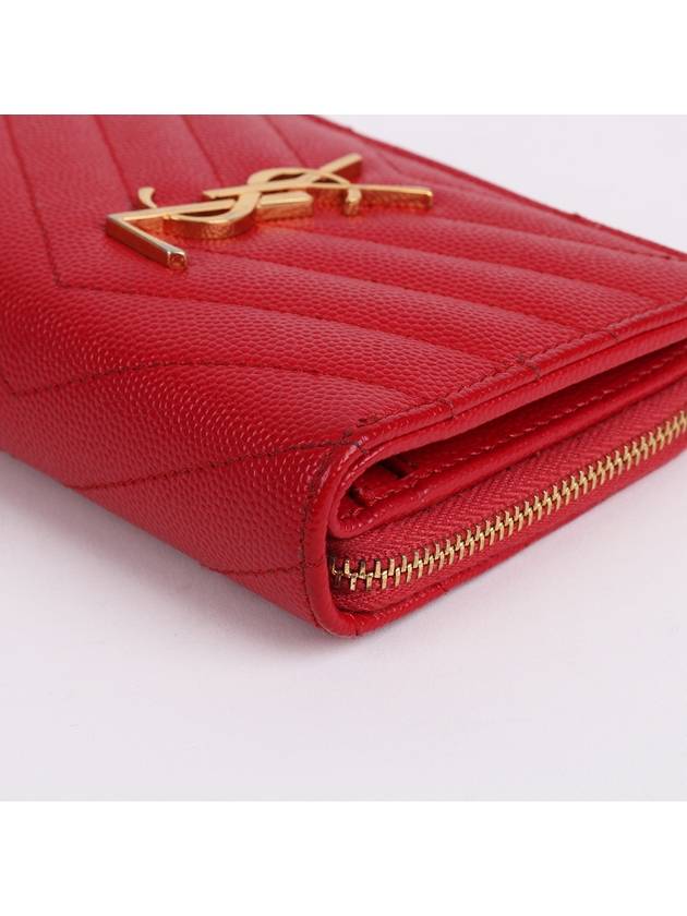 YSL gold plated red women s wallet 403723 - SAINT LAURENT - BALAAN 7