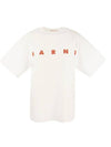 Logo Print Cotton Short Sleeve T-Shirt White - MARNI - BALAAN 1