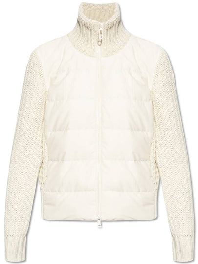 Wool cashmere zip up cardigan white - MONCLER - BALAAN 2